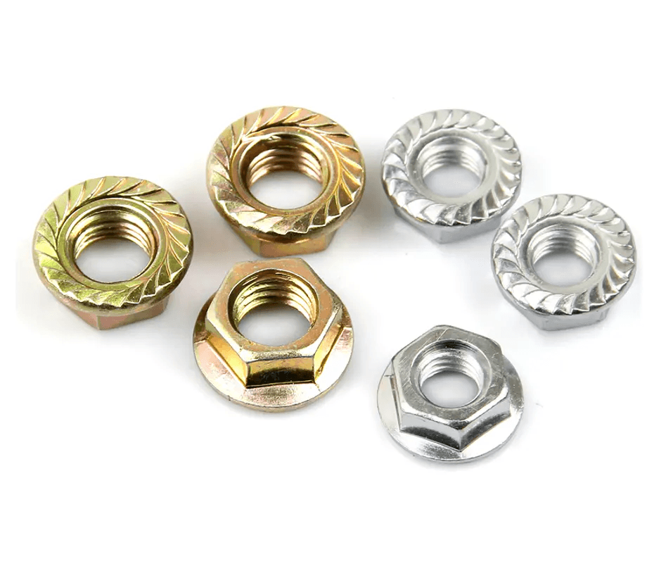 Hot Pin Hex Nut M3 M4 M5 M6 M8 M10 Flange Nut China Factories Wholesale High-quality Hexagon Flanged Nuts Of Different Sizes