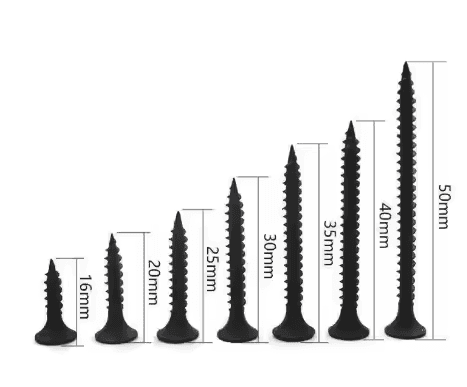 High Quality Black Fine Thread Drywall Screw Manufacturer Supply Bugle Head Black Gypsum Board Screw Drywall Screw