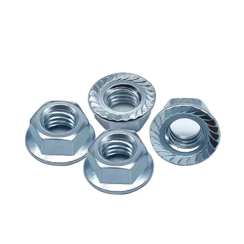 Hot Pin Hex Nut M3 M4 M5 M6 M8 M10 Flange Nut China Factories Wholesale High-quality Hexagon Flanged Nuts Of Different Sizes