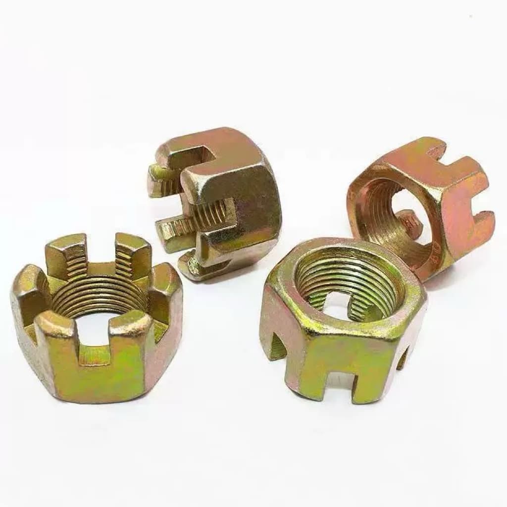 ホット六角フランジ溝付き炭素鋼キャッスルナット-高締付部品