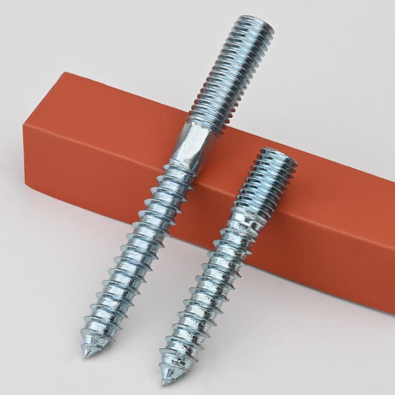 M5 M10 Double-Ended Thread Self-Tapping Screws with Zinc Finish Bolts for Furniture Sofa Staircase