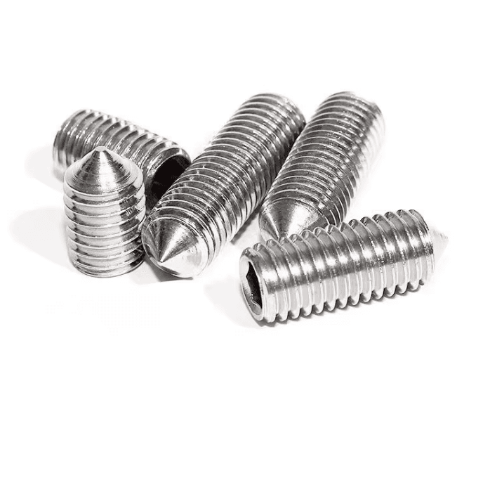 Din 914 Stainless Steel Fastener Screw Set with Zinc Column End Fine Thread M3 Size 12mm Length Metric Inch Measurement System
