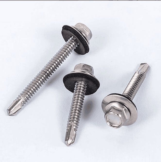 EPDMワッシャ付き六角フランジ自動ドリルねじ｜屋根タイク-高締着