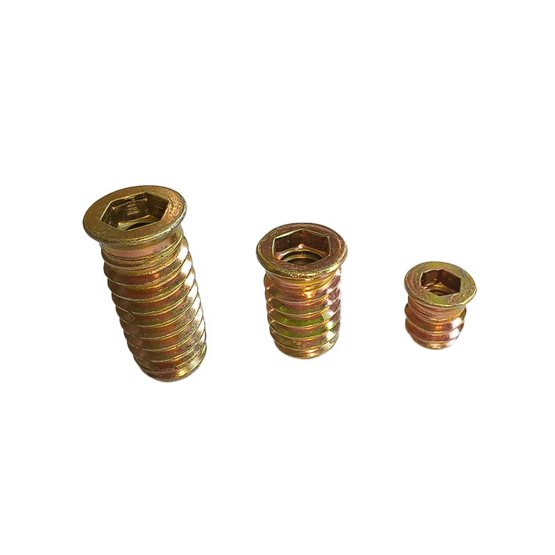 Type D Nut for Wood Furniture Hexagon Drive Fixed Thread Wood Furniture Screw Insert Nut