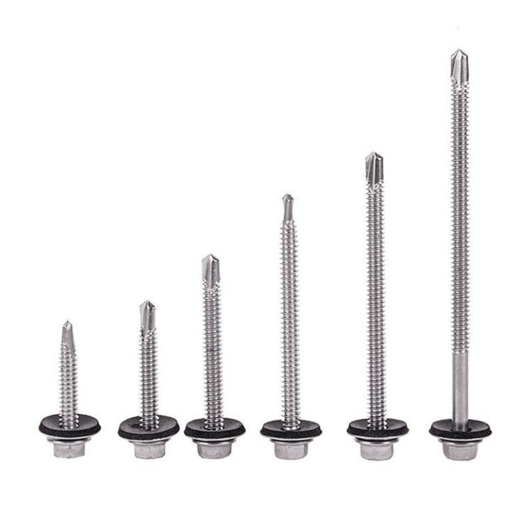 EPDMワッシャ付き六角フランジ自動ドリルねじ｜屋根タイク-高締着