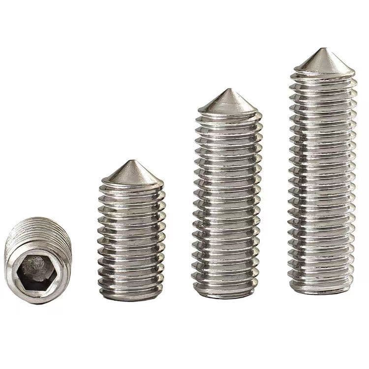 Din 914 Stainless Steel Fastener Screw Set with Zinc Column End Fine Thread M3 Size 12mm Length Metric Inch Measurement System