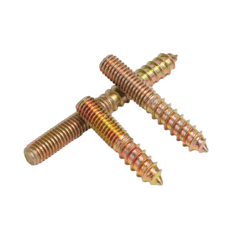 M5 M10 Double-Ended Thread Self-Tapping Screws with Zinc Finish Bolts for Furniture Sofa Staircase