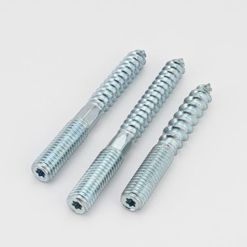 M5 M10 Double-Ended Thread Self-Tapping Screws with Zinc Finish Bolts for Furniture Sofa Staircase
