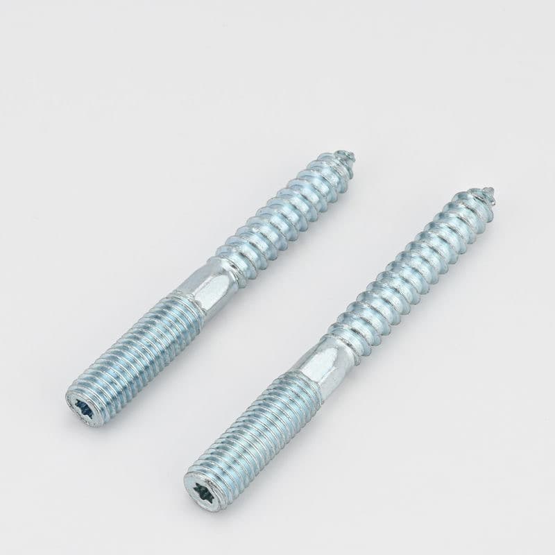 M5 M10 Double-Ended Thread Self-Tapping Screws with Zinc Finish Bolts for Furniture Sofa Staircase