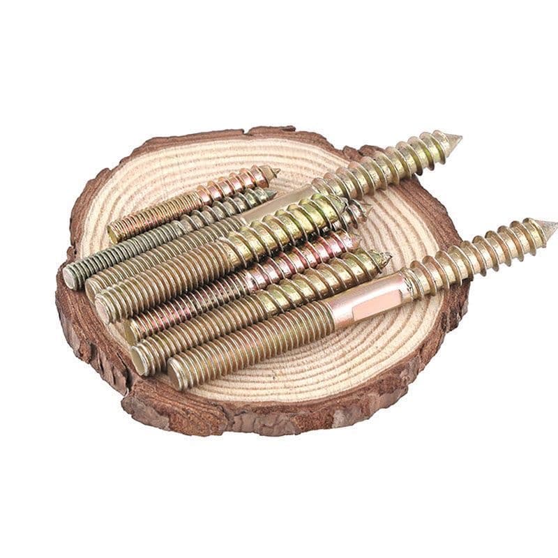 M5 M10 Double-Ended Thread Self-Tapping Screws with Zinc Finish Bolts for Furniture Sofa Staircase