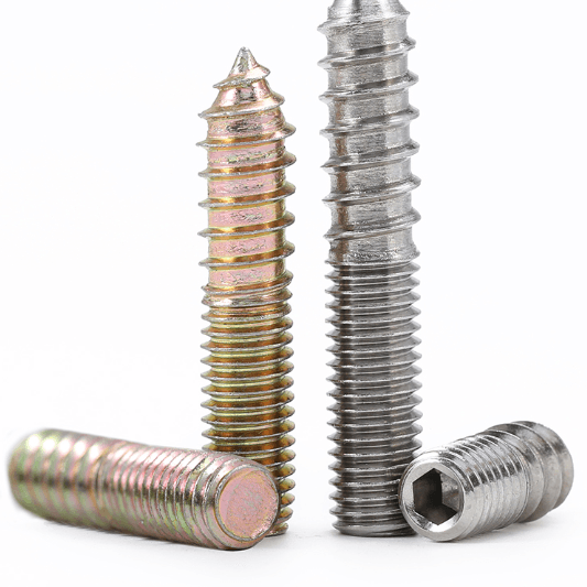 M5 M10 Double-Ended Thread Self-Tapping Screws with Zinc Finish Bolts for Furniture Sofa Staircase