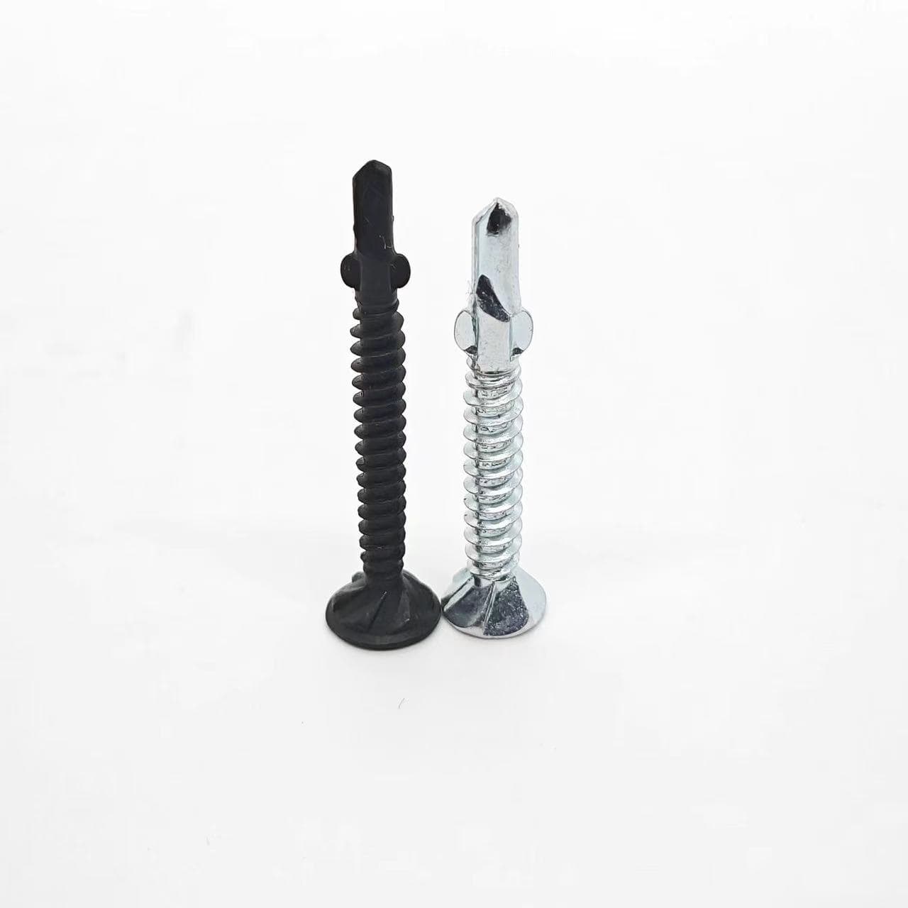 White Blue Zinc Plated CSK Self Drilling Screw Non-Slip Flat Head with Ribs and Wings Screws Product Category