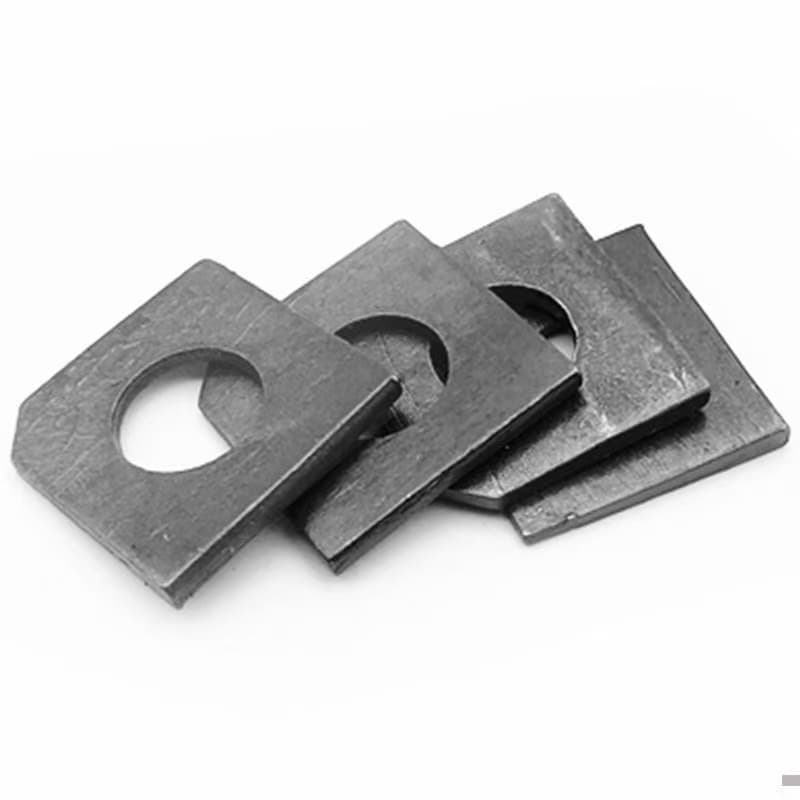 Channel steel square beveled washer (prevents bolt bending in channel steel connections) Channel steel square beveled washer (prevents bolt bending in channel steel connections)