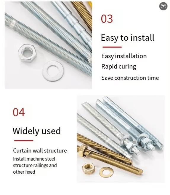 High Quality Inch System Steel Chemical Expansion Anchor Bolt High Quality Inch System Steel Chemical Expansion Anchor Bolt