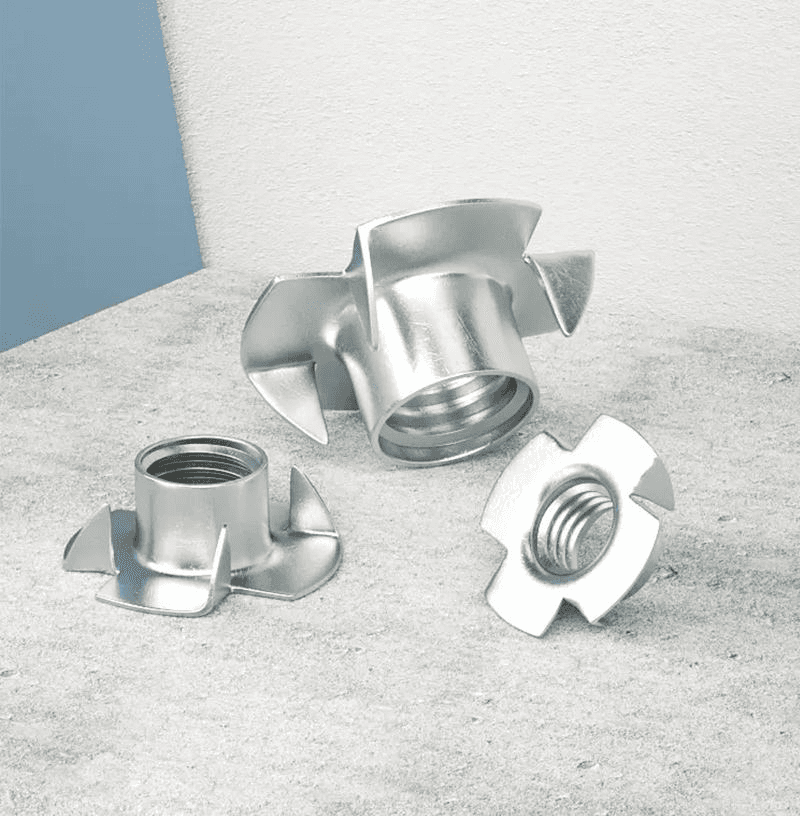 DIN 1624 Four Claw Tee Nut for Wood Furniture DIN 1624 Four Claw Tee Nut for Wood Furniture