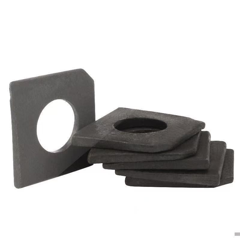 Channel steel square beveled washer (prevents bolt bending in channel steel connections) Channel steel square beveled washer (prevents bolt bending in channel steel connections)