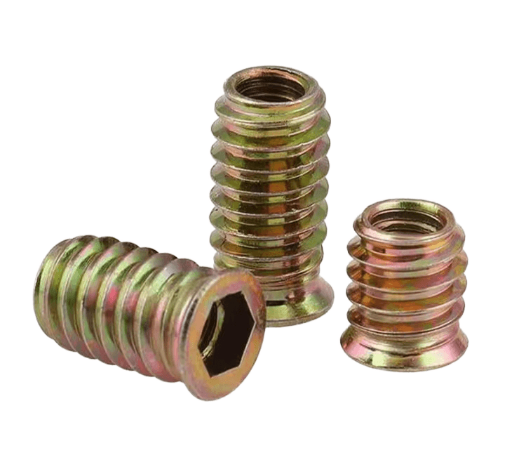 Type D Nut for Wood Furniture Hexagon Drive Fixed Thread Wood Furniture Screw Insert Nut