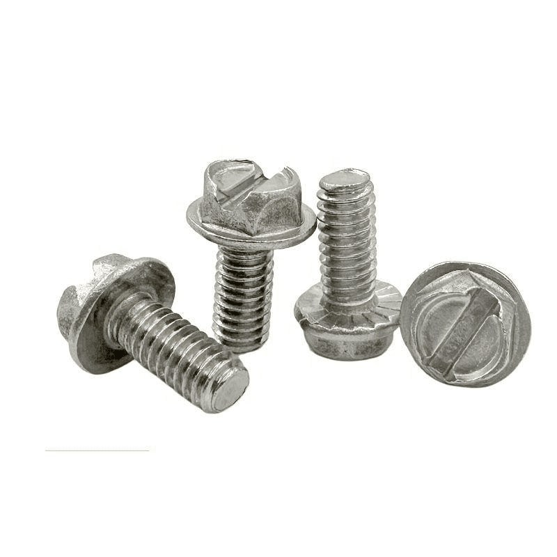 Custom Slotted Hex Flange Head Screws M5 (SUS304/316/410) Custom Slotted Hex Flange Head Screws M5 (SUS304/316/410)