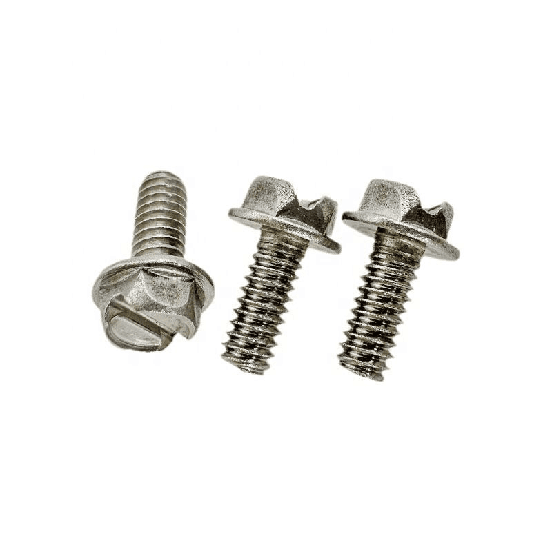 Custom Slotted Hex Flange Head Screws M5 (SUS304/316/410) Custom Slotted Hex Flange Head Screws M5 (SUS304/316/410)