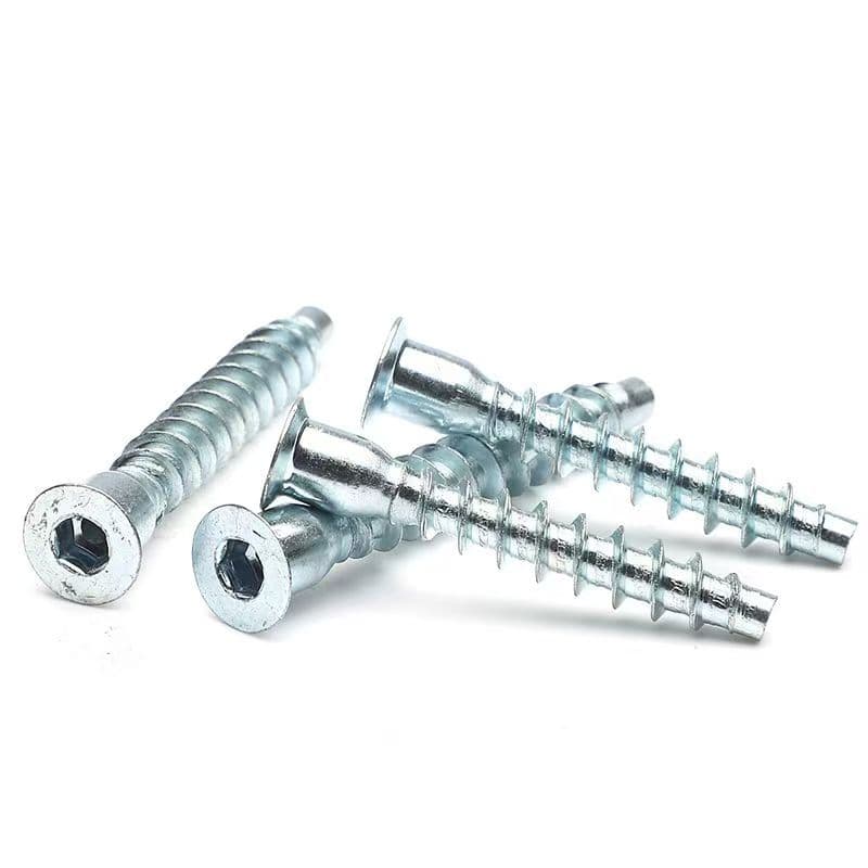 Euro Screw Blue White Zinc Self-Tapping Carbon Steel Hex Socket Wood Furniture Screws Euro Screw Blue White Zinc Self-Tapping Carbon Steel Hex Socket Wood Furniture Screws
