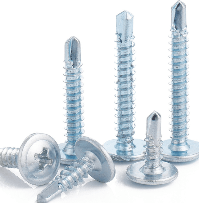 Truss Head Self-Drilling Screws | Blue Zinc Phillips with Washer - HighFasteners Truss Head Self-Drilling Screws | Blue Zinc Phillips with Washer - HighFasteners